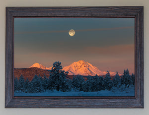 Moonset Over The Sisters FRAMED **SOLD**